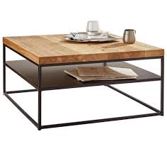 Massivholz Trifft Stahl Couchtisch Im Industrial Chic Couchtisch Eiche Couchtisch Metall Eiche Massiv
