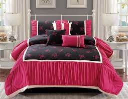 Stripes black and white flowers floral pink boho sateen duvet cover by roostery. Pink And Black Bedding Sets Ease Bedding With Style