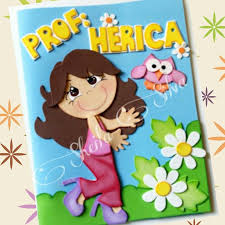 Capa De Caderno Em Eva Professora Capa De Caderno Eva Cadernos Decorados Capa De Caderno Artesanato Colorido