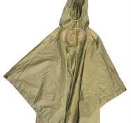 GI Issue Ripstop Poncho OD Green Used