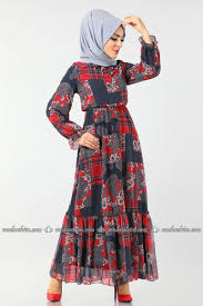Moda Selvim Etegi Firfirli Sifon Elbise 1185ant317 Laci Fashion