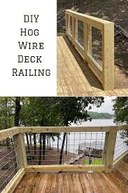 Diy Hog Wire Deck Railing In 2021 Wire Deck Railing Deck Designs Backyard Deck Railings