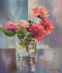 Next, create an underpainting and block in major shapes to bring value, contrast and a strong foundation to your work. Flowers In A Glass Oil Painting Canvas Painting By Tetyana Vysochynska Saatchi Art