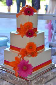 Our Cake Weddingbee Photo Gallery Orange And Pink Wedding Pink Orange Wedding Flowers Orange Wedding Cake