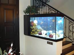 Fish Tanks And Natural Items For Aquarium Decoration Are Stylish Home Decor Items That Make Rooms Look More In Home Stairs Design Wall Aquarium Aquarium Design