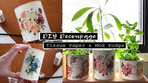 10% gutschein sichern · jetzt bis zu 70% sparen Diy Upcycle Shabby Chic Decoupage Farmhouse Decor With Tissue Paper Metal Tin Cans Mod Podge Youtube
