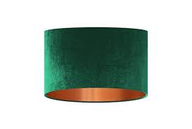 Velvet Lamp Shade Bottle Green Handmade Fabric Lampshade Green Lamp Shade Large Lamp Shade Copper Floor Lamp