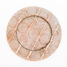 These copper charger plates are splendid with marble, greenery, woodland, forest, moroccan, and modern chic t. Metal Charger Valencia Lattice 13 25 Copper Peerless Events And Tents