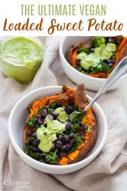 Vegan Loaded Sweet Potato The Foodie Dietitian Recipe In 2020 Loaded Sweet Potato Vegan Recipes Easy Delicious Vegan Recipes