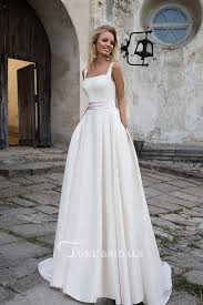 Simple Satin A Line Square Neckline Floor Length Bridal Gown June Bridals Satin Bridal Gowns Wedding Dresses Wedding Dresses Simple