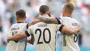 This is being checked for offside, but the germany's kai havertz and teammates celebrate after portugal's ruben dias scores an own goal. K34ro9iycamgtm
