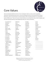 Life Coaching Worksheets More To Be Core Beliefs Life Coaching Worksheets Core Values