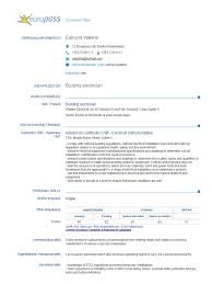 Europass curriculum vitae europass cv format doc source : Europass Cv Example 1 En Ie Electrician Professional Certification