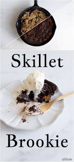 Half Cookie Half Brownie This One Skillet Easy To Make Dessert Is Exactly What You Need Half Brownie Half Cookie Recipe Cookie Recipes Easy To Make Desserts