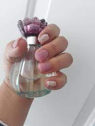 Unas de acrilico y gel. Bia Nails Art Bano De Acrilico Color Palo Rosa Con Dorado Facebook