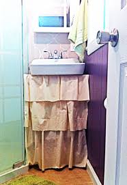 no sew $6 bathroom sink curtain cozy