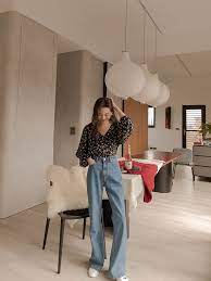 v領印花上衣 mercci boutique no 22 fashion mom jeans pants