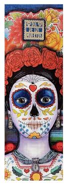 Blue Loteria Lady Collage Yoga Mat by Candy Mayer