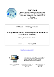 Army test and experimentation command. Pdf Catalogue Of Advanced Technologies And Systems For Humanitarian Demining