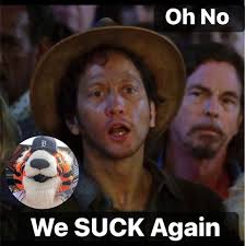 😤 Oh no… WE SUCK AGAIN! Tigers Nation, this is one of those days where the  bats stayed in the dugout and the bullpen couldn't stop a paper cut. Every  time we