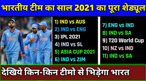 Here is the schedule for the year 2021. Indian Team Full Schedule For Year 2021 Ind Vs Aus Ind Vs Eng Ipl 2021 Ind Vs Sa T20 World Cup Youtube