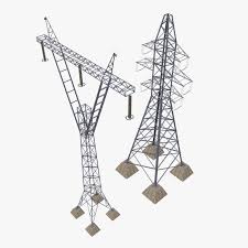 3d Model Power Transmission Towers Transmission Tower Tower Power Supply Design