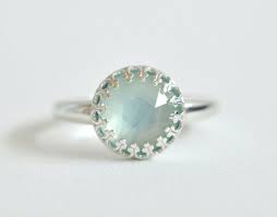 White Chalcedony Ring Sterling Silver Ring Cocktail Ring Etsy Blue Gemstone Rings Chalcedony Ring Aqua Chalcedony Ring
