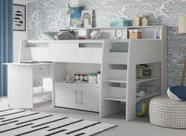 Cabin beds, also known as mid or low sleepers, will have either a play area underneath or pull out drawers and a desk. Kenny Mid Sleeper Bed Frame Dreams