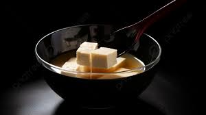 Bowl Of Tofu With A Spoon On Top Background, An Image Of Oboro Tofu, I  Scooped The Commercially Available Oboro Tofu With A Spoon And Served It Hd  Photography Photo, Food Background
