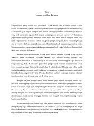 Air mataku sudah tertahan di pelupuk mata. Essay Alasan Memilih Jurusan