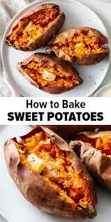 Baked Sweet Potato Is An Easy Side Dish Or Main Meal If You Stuff It With Meat Legumes And Veggies Sweet Potat Recipes Sweet Potato Recipes Cooking Recipes