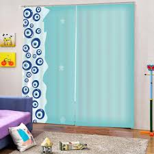 Modern Blackout Curtains For Living Room Bedroom Light Blue Fabric Blue Polka Dots Pattern Home Drapes Curtains Aliexpress