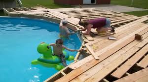 How To Build A Deck Around An Above Ground Oval Pool See Description Youtube