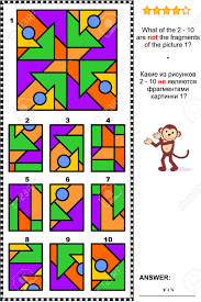 Our interactive logic puzzles let you jump right into solving the puzzle without the delay and hassle in needing to print them out first. Iq Memory And Spatial Reasoning Training Abstract Visual Puzzle What Of The 2 10 Are Not The Fragments Of The Picture 1 Answer Included Royalty Free Cliparts Vectors And Stock Illustration Image 129961133