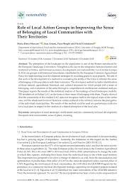 PDF) Role of Local Action Groups in Improving the Sense of Belonging of  Local Communities with Their Territories