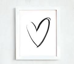 Art Drawing Easy Black And White Wall Painting This Item Is Unavailable Minimalist Wall Decor Heart Printable Easy Drawings