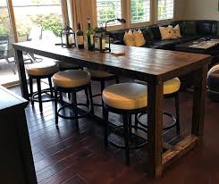 Reclaimed Wood Bar Table In Espresso Restaurant Counter Etsy In 2020 Wood Bar Table Reclaimed Wood Bars High Top Table Kitchen