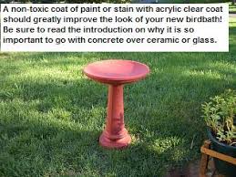 You can paint it in any color you want to add a fun color pop to your backyard. Setting Up A Concrete Birdbath Avoiding The Use Of Ceramic Or Glass Birdbaths Instructables