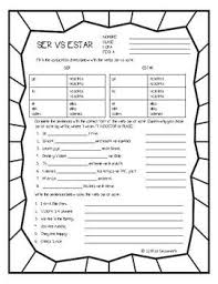 Ser Vs Estar Freebie Covid19wl By La Secundaria Teachers Pay Teachers In 2020 Writing Practice Spanish Lessons Spanish Lesson Plans