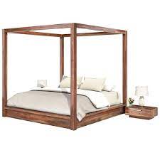 That's because the legs are inset inside with this unique curved design. Hampshire Rustic Solid Wood Queen Size Canopy Bed Frame Wood Canopy Bed Canopy Bed Frame Platform Canopy Bed