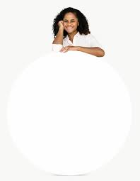 Download Premium Png Of Cheerful Black Woman With An Empty Round Board Pink Background Images Black Women My Black Is Beautiful