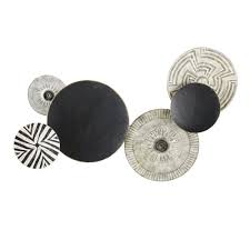 Deco Murale Disques En Metal Noir Et Gris Grave 86x138 Luanda Maisons Du Monde