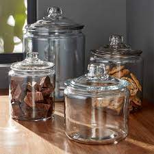 Glass jars have come back into their own now that plastic in all its forms is being avoided. Heritage Hill Glass Jars With Lids Crate And Barrel