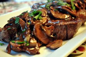 Swanson® beef stock, fresh herbs and a bit of cream combine to make a sophisticated pan sauce for quality beef tenderloin. Beef Tenderloin With Mushroom Red Wine Sauce Daily Homemade