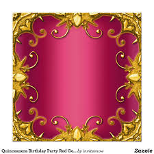 quinceanera birthday party red gold white tiara invitation zazzle com dream catcher tattoo design paper design birthday party