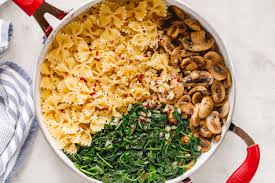 I basically do it the same but fill my large crockpot with veggies over the chicken and double the sauce. Parmesan Spinach Mushroom Pasta Skillet Recipe Best Pasta Recipe Eatwell101