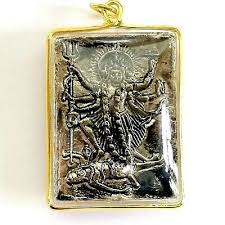 Hindu Amulet Pendant Maa Kali Metal Frame Strong Power Luck Charm Wealth Destroy In 2020 Kali Luck Charms Maa Durga Image