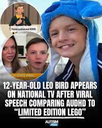 In an update to the beautiful viral speech delivered a few weeks ago by a  12-year-old boy with autism and ADHD, where he compared his AuDHD to a  “limited edition LEGO set,"