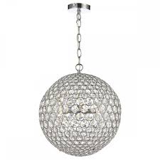 Shop kichler krystal ice chrome traditional crystal globe pendant light in the pendant lighting department at lowe's.com. Fiesta Chrome And Crystal Glass Globe Ceiling Pendant 5 Light