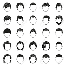 Coupe de cheveux en dégradé homme. Homme Simple Hommes Noirs Coiffure Homme Icones Simples Alu Noir Illustration Vectorielle Isole Sur Fond Blanc Elements Pour Les Logos De L Entreprise Les Produits D Impression La Page Et La Decoration Web Vector
